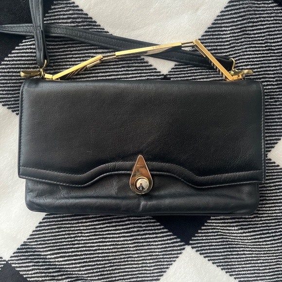 Rare Vintage La Belle Black Leather Purse Made in Canada - Picture 12 of 12